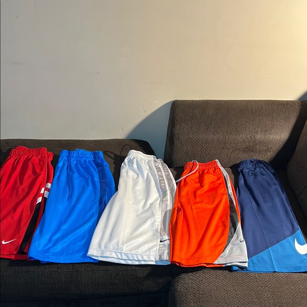 Nike Kids Athletic Shorts Set - Red, Blue, White, Orange